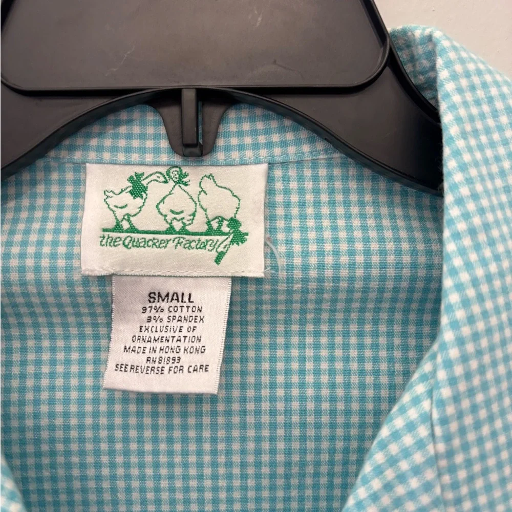 The Quacker Factory Vintage 90’s Daisy Embroidered Checkered Jacket Size Small - Picture 3 of 5